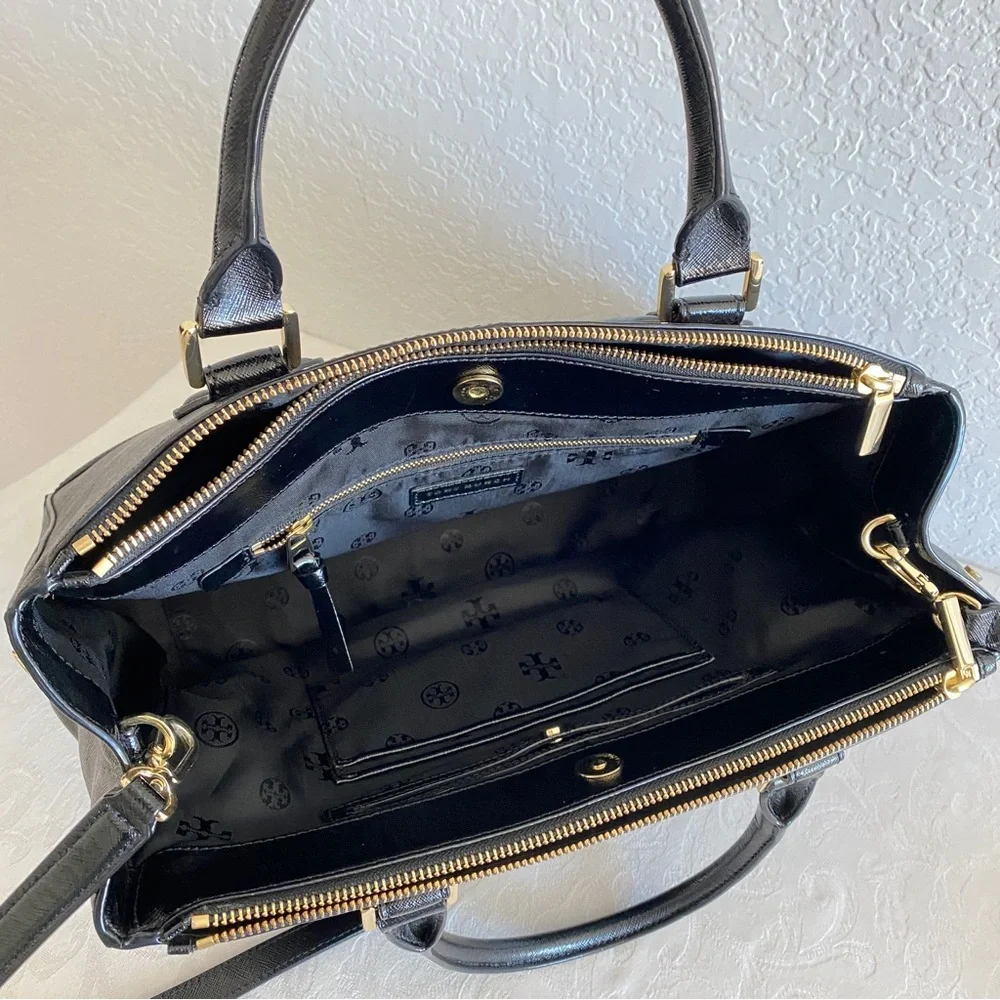 Tory Burch double zip saffiano Robinson tote